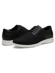 SHOESMALL Men's Casual Shoes Comfortable Mens Dress Sneakers Stylish Business Casual Shoes for Men - màu đen - Xem 4