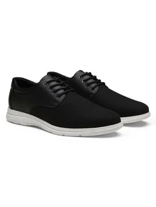 SHOESMALL Men's Casual Shoes Comfortable Mens Dress Sneakers Stylish Business Casual Shoes for Men - màu đen - Xem 3
