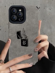 Mát mẻ Chống rơi chất liệu da PU Ốp lưng & bao da điện thoại - Xám - Xem 1