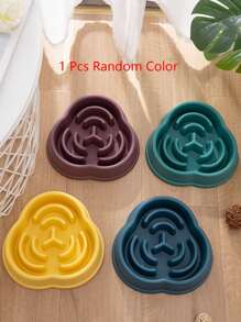 1pc Random Color Clover Shaped Pp Material Slow Feeder Bowl For Medium & Large Size Dog Lover And Dog Mom Loves, Slow Down Eating, Great For Daily Use And Outdoor Activities For Cat Lover And Cat Mom Loves And Dog Lover And Dog Mom Loves - Multicolor - View 4