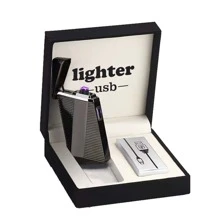 Usb Rechargeable Touch Induction Lighter, Benzine Lighter For Lighters - Silver - View 2