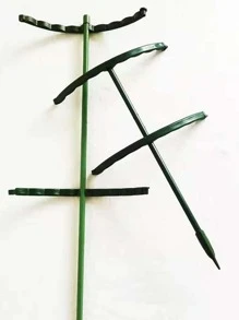 盆栽植物支撐樁植物爬架，幫助植物自然生長1入組支撐樁和1入組半圓組成1套，共12套 - 綠色 - 查看 5