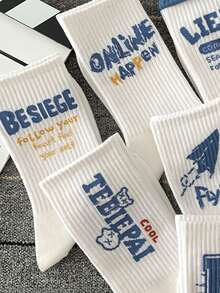 7 cặp Đồ họa Chữ cái Vớ thuyền viên - Nhiều màu - Xem 7