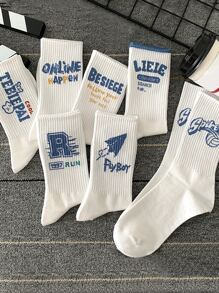 7 cặp Đồ họa Chữ cái Vớ thuyền viên - Nhiều màu - Xem 1