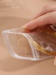 10入組透明珠寶儲物袋,可攜式塑料袋,用於包裝珠寶戒指耳環項鍊珠寶儲物袋 - 無色 - 查看 6