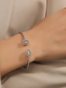 rakol 5入組奢華時尚方晶鋯石裝飾的婚禮派對首飾套裝適合女士