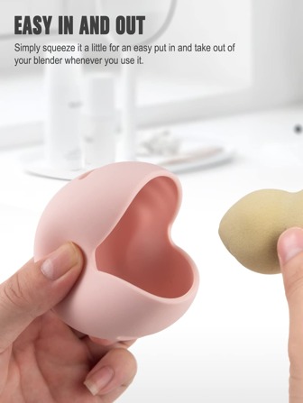 1pc Silicone Makeup Sponge Sponge Travel Case, Portable Powder Puff Storage Box With Dustproof Lid