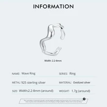 1套裝100%925純銀簡約風波浪圓環耳環適合女士精細的婚禮耳環原始925 銀首飾套裝 - 銀色 - 查看 10