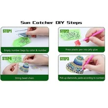 2pcs Heart Shaped Diamond Painting Wall Decor - Multicolor - View 4