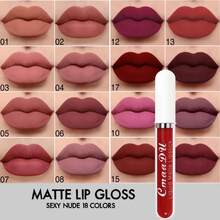 CmaaDu mate impermeable Lápiz labial líquido de larga duración Brillo de labios - 05# - Ver 7
