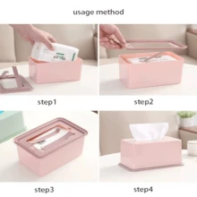 Creative Tissue Box, Tea Table Style, Living Room Napkin Storage Box, Paper Box, Beige - Beige - View 6