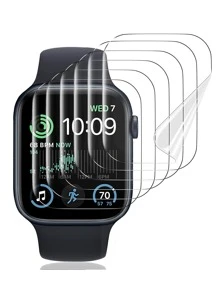 6 件装软保护膜屏幕保护膜适用于 Apple Watch，防爆、全覆盖，可作为返校学生的礼物 - 無色 - 查看 1