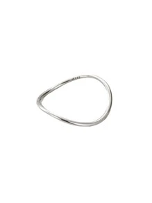 1入組ins風格時尚&極簡風格設計925純銀曲綫&薄圓環,理想適合女士作為A迷人禮品特別場合 - 銀色 - 查看 8