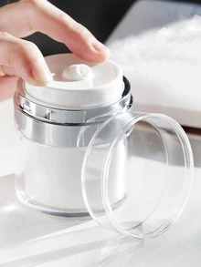 1pc Empty Cosmetic Airless Pump Jar Container, Refillable Container For Creams, Gels & Lotions - Leak Proof Portable Travel Size Container - White - View 8