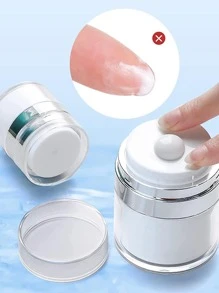 1pc Empty Cosmetic Airless Pump Jar Container, Refillable Container For Creams, Gels & Lotions - Leak Proof Portable Travel Size Container - White - View 4