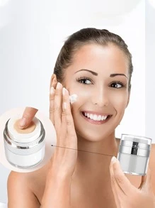 1pc Empty Cosmetic Airless Pump Jar Container, Refillable Container For Creams, Gels & Lotions - Leak Proof Portable Travel Size Container - White - View 7