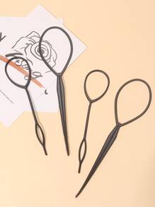 Topsy Tail Hair Braided Ponytail Maker, Hair Tail Tools, French Braid Tool Loop For Hair Styling - Black - View 1