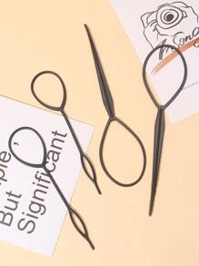 Topsy Tail Hair Braided Ponytail Maker, Hair Tail Tools, French Braid Tool Loop For Hair Styling - Black - View 3