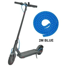 1入組2m線保護袖適用於滑板车&自行車,白色螺旋防護罩,適用於ES1ES2ES3ES4XiaomiMIJIAM365M365,自行車配件 - 藍色 - 查看 1