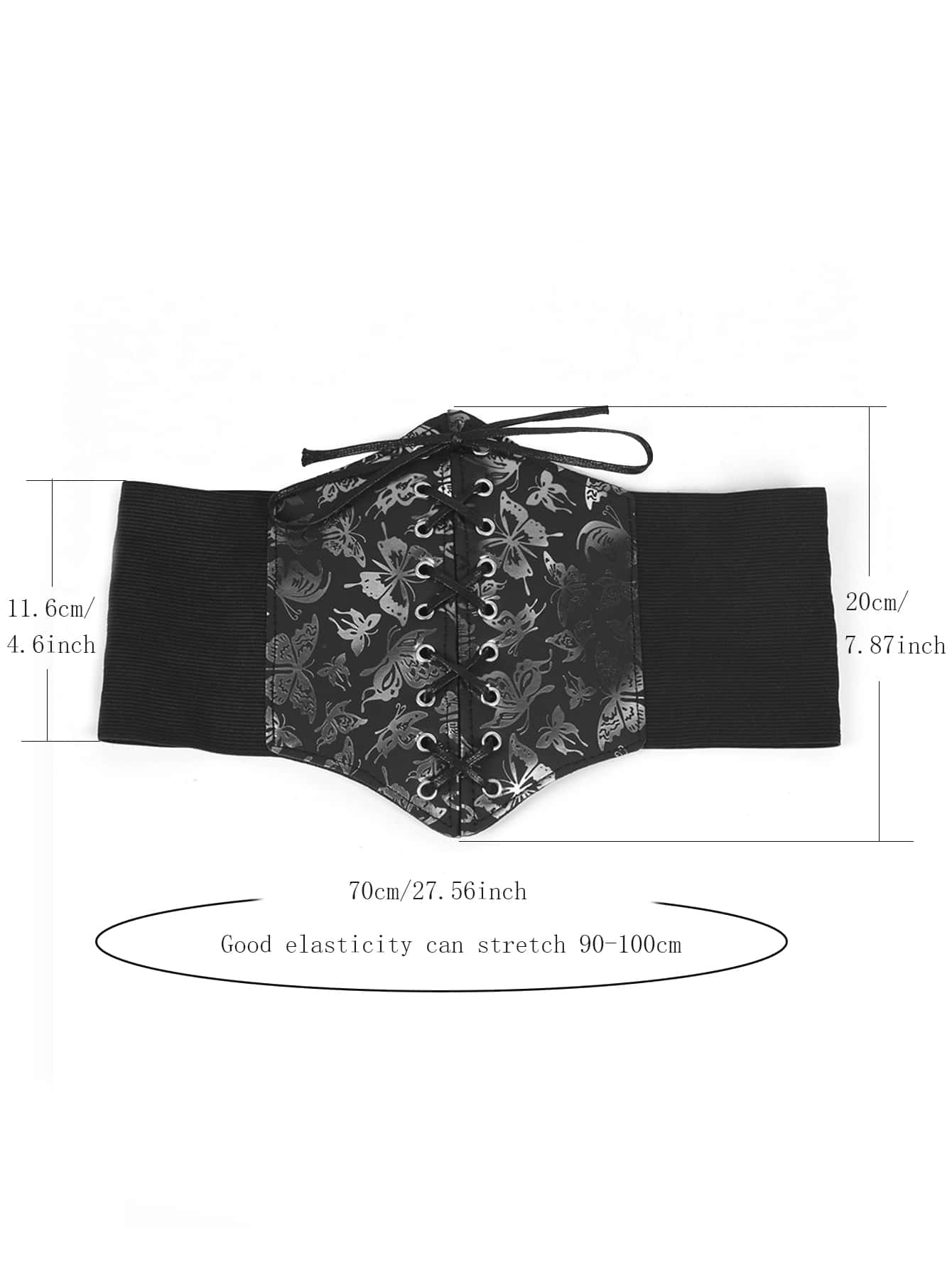 Women's Elastic Waistband With Butterfly Decorative Buckle, Belt Wide