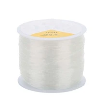 1pc 0.6mm Elastic Beading Cord Roll For Bracelet, Necklace, Jewelry Making With Seed & Pony Beads - Clear - View 1