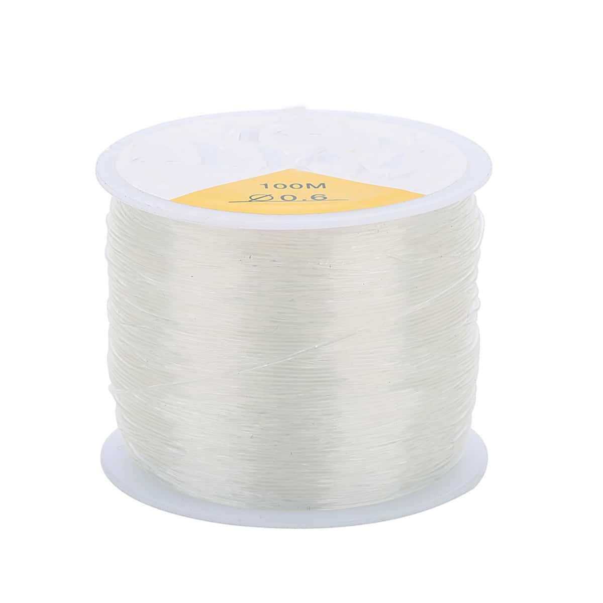 1pc 0.6mm Elastic Beading Cord Roll For Bracelet, Necklace, Jewelry Making With Seed & Pony Beads - Clear - View 1
