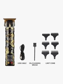 Mejora tu juego de corte de pelo: cortapelos y recortadora de pelo inalámbricos USB profesional, afeitadora recargable para hombres con cuchilla en T - Negro - Ver 5