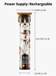 Mejora tu juego de corte de pelo: cortapelos y recortadora de pelo inalámbricos USB profesional, afeitadora recargable para hombres con cuchilla en T - Blanco - Ver 3