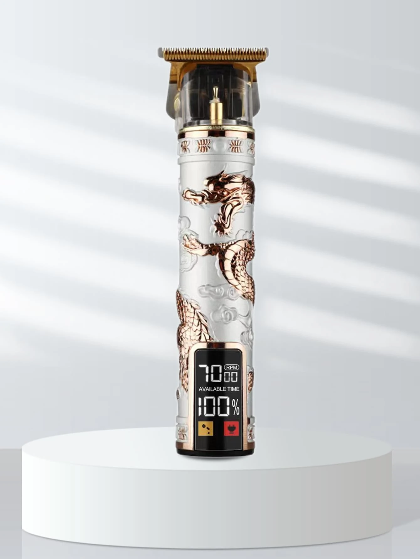 Mejora tu juego de corte de pelo: cortapelos y recortadora de pelo inalámbricos USB profesional, afeitadora recargable para hombres con cuchilla en T - Blanco - Ver 1