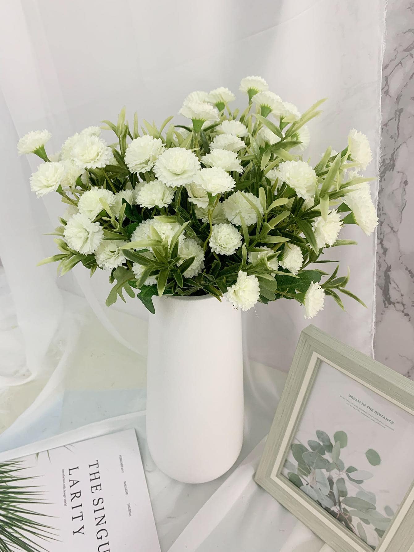 4 Bunches Small Carnation Artificial Flowers Bulk Fake Flower with