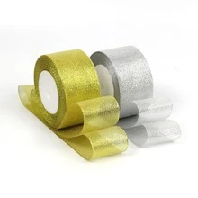 1卷銀色聚酯絲帶，適用於插花、禮品包裝、DIY 珠寶、蛋糕裝飾 - 銀色 - 查看 5