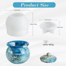 Jar Resin Mold, Lidded Jar Silicone Mold, Epoxy Resin Casting Mold, Storage Container Jar Mold, Jewelry Display Mold - White - View 7