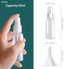 Zoizocp Spray Bottles, 2oz/50ml Clear Empty Fine Mist Plastic Mini Travel Bottle Set, Small Refillable Liquid Containers with 2pcs Funnels and 24pcs Labels (6 Pack) - 黑色 - 查看 2