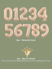 40-inch Caramel Số Quả bóng bay Và Mini Vàng Vương miện Quả bóng bay - Màu Tím - Xem 3