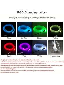 1 bộ 4m RGB Ánh sáng Led Ô tô/xe hơi Ánh sáng môi trường xung quanh - Nhiều màu - Xem 7