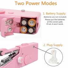 mini de mano Máquina de coser práctico Herramienta de costura para rápido con fácil de coser , portátil Máquina de coser adecuado para casa , de viaje con DIY , perfecto para principiantes - Rosa - Ver 4