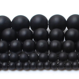 1 Strand Round Black Onyx Stone Beads for Jewelry Making DIY Bracelets Necklace Men Women Accessories