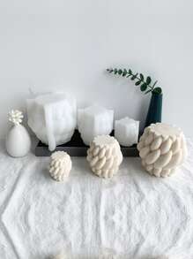 1入組旋轉雨滴螺旋柱子設計樹脂,蠟或者肥皂模具,適用於手工香薰蠟燭 - 白色 - 查看 1