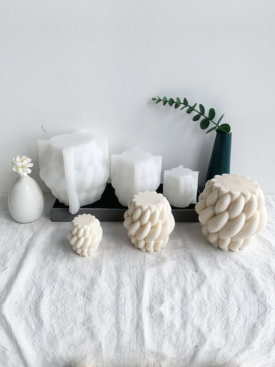 1入組旋轉雨滴螺旋柱子設計樹脂,蠟或者肥皂模具,適用於手工香薰蠟燭 - 白色 - 查看 1