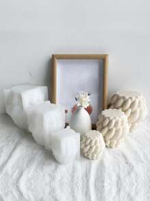 1入組旋轉雨滴螺旋柱子設計樹脂,蠟或者肥皂模具,適用於手工香薰蠟燭 - 白色 - 查看 2