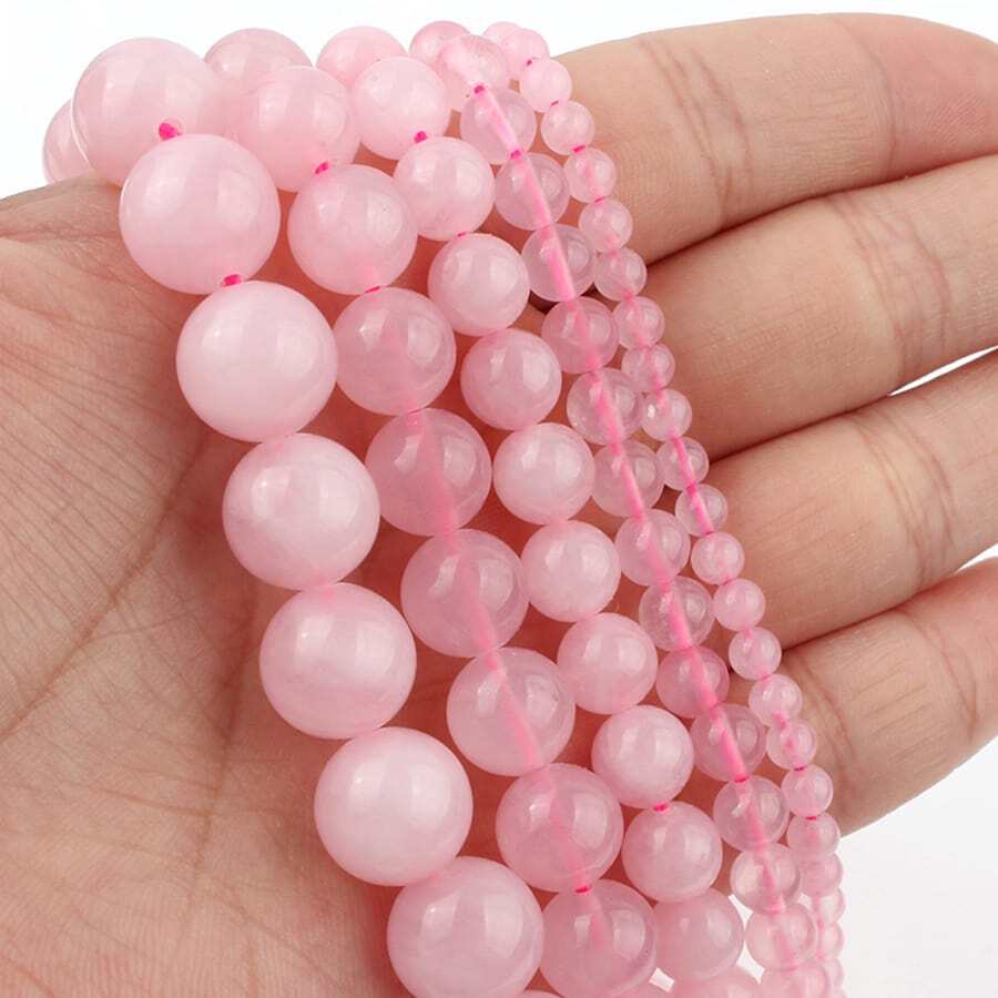 1 Sợi Tròn Đá thạch anh Hạt Đối với Làm đồ trang sức DIY Vòng tay Dây chuyền Nam NỮ Phụ kiện