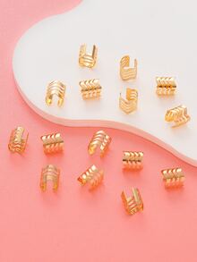 15pcs Exquisite & Fashionable Hollow Out Hair Clips - Gold - View 4