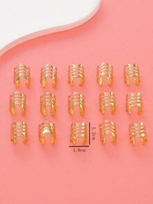 15pcs Exquisite & Fashionable Hollow Out Hair Clips - Gold - View 5