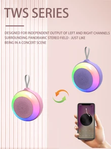 AIHOOR Portable Wireless Speaker,Long Playtime For Outdoor, Home, Party, Beach, Travel.RGB LED Lights For Bedroom, Music Sync Color Changing Lights For Room Party,USB play music function, with FM, 5 light modes, with TWS couplet function. - Blue - View 5