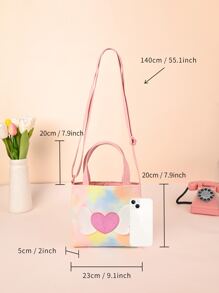 Metoo Tiramitu 1入組,織染多色翅膀心形單肩包,可調節肩帶,可作斜跨包或手提袋,適合女孩使用。