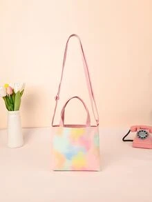 Metoo Tiramitu 1入組,織染多色翅膀心形單肩包,可調節肩帶,可作斜跨包或手提袋,適合女孩使用。