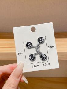 一套女士胸针套装，包括腰间胸针、水钻雏菊胸针、牛仔布胸针、可调节腰间胸针、服装配饰（不含卡片） - 黑色 - 查看 5