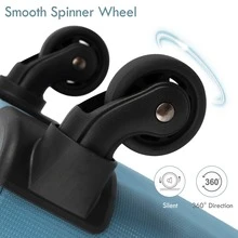 3 Pieces Traveling Storage Suitcase Set, 22''26''30'' Luggage Set, Softside Luggage Expandable Travel Set, Spinner Wheels Suitcase with TSA Lock - Blue Grey - View 10