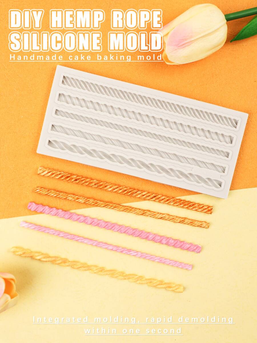 1入組DIY矽膠簡約風螺旋設計矽膠模具DIY - 灰色 - 查看 1