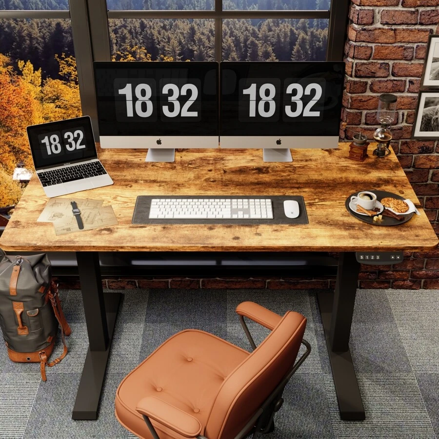 FEZIBO Electric Standing Desk, 55 x 24 Inches Height Adjustable Table